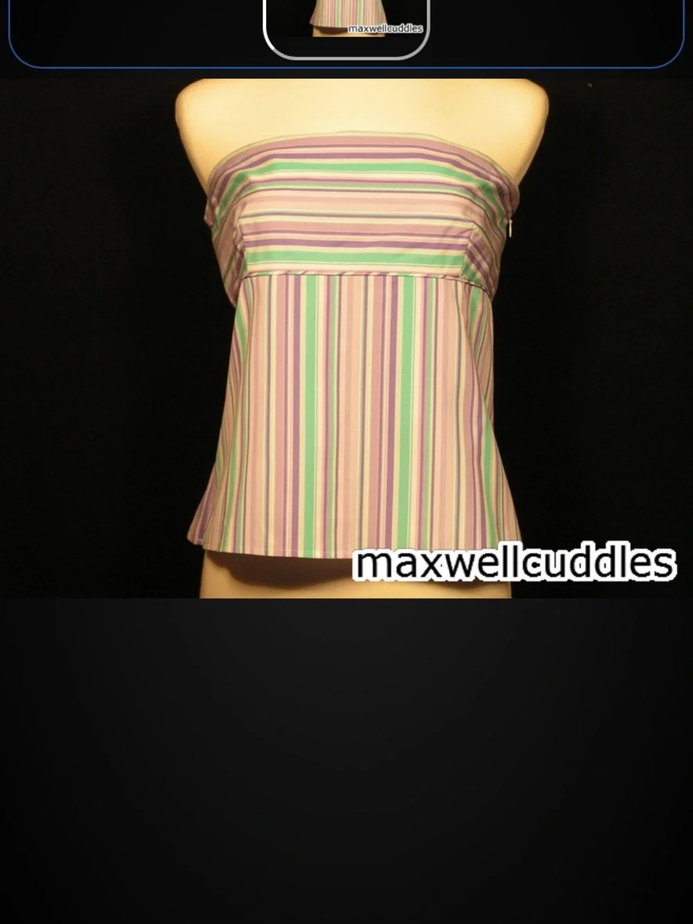 J CREW KATHRYN BROADCLOTH COTTON TUBE TOP New W/ Tags Lilac mint green stripe 8